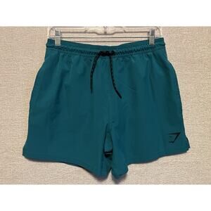 Gymshark Shorts Mens Size Small Teal Swim Trunks Lined Pockets Beach Workout